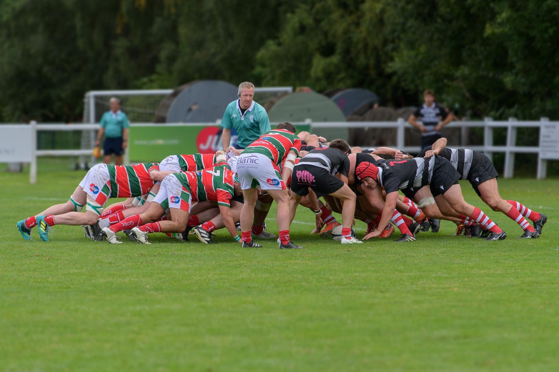 GHA players training with the scrum machine